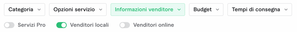 Il filtro di Fiverr per selezionare venditori italiani