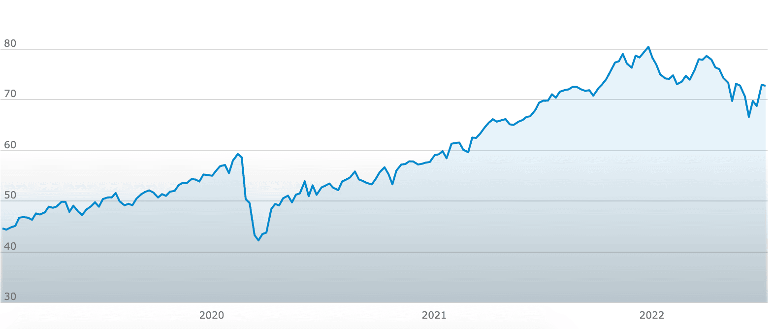 Andamento dell'ETF sullo S&P 500