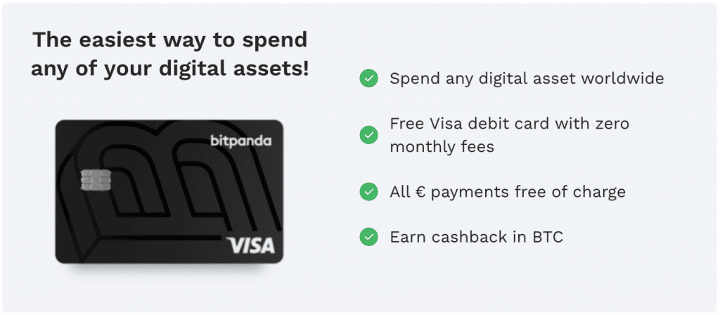 Tutte le caratteristiche della carta di debito di Bitpanda