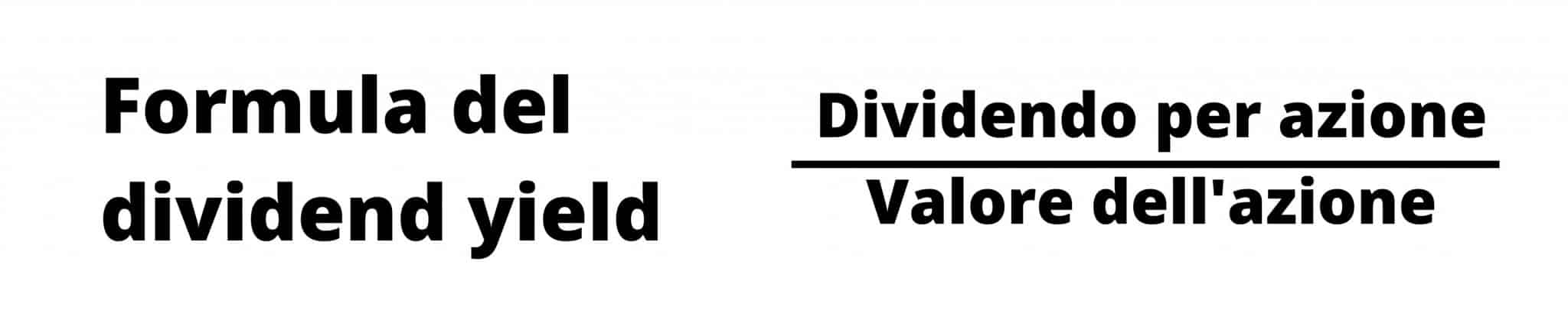 Formula per il calcolo del dividend yield