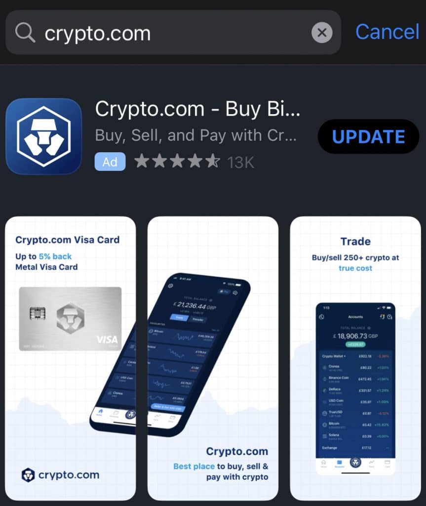 Scaricare e installare la app di crypto.com è semplicissimo