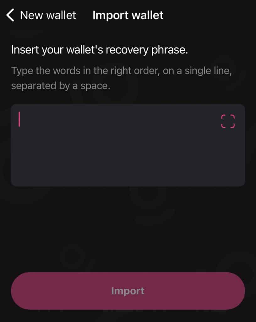 Schermata per impostare un nuovo wallet su Bitkipi per poi potere comprare Bitcoin senza verifica