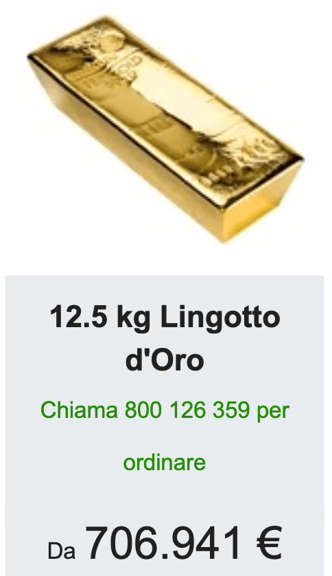 I lingotti d'oro da 12.5 kili sono il bene rifugio per eccellenza.