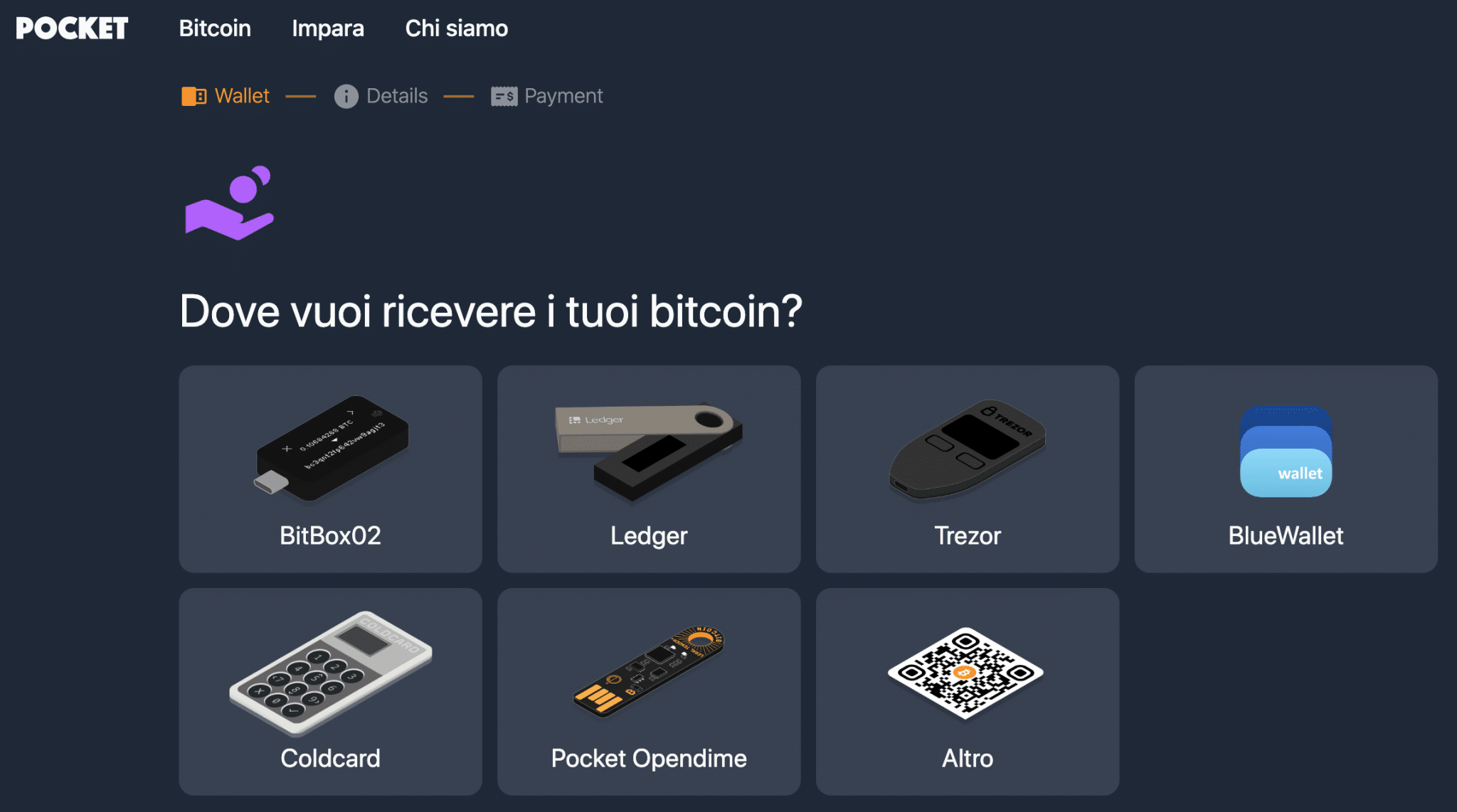 Tipo di wallet associabili per comprare Bitcoin