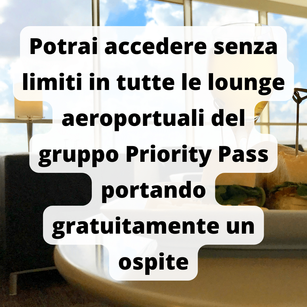 Con la carta Platino possiamo accedere alle Lounge VIP degli aeroporti nel mondo senza limite