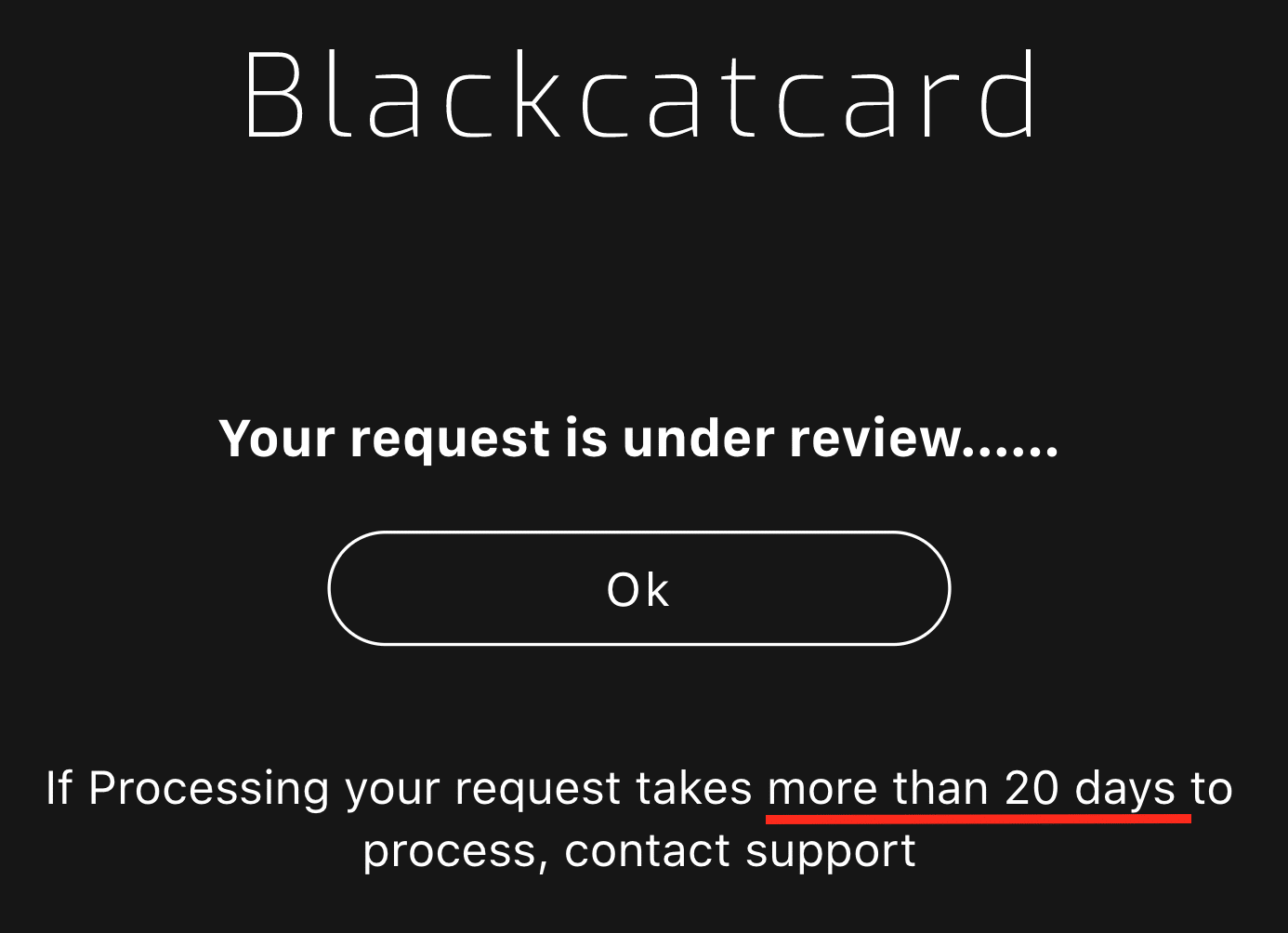 Conto blackcatcard richiesto correttamente