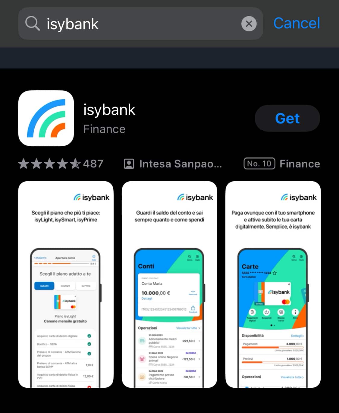 Scarica la app di Isybank da apple store o google store